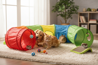 Spieltunnel für Hunde, Katzen, Kaninchen, Meerschweinchen und Hamster