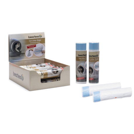 Beeztees Moeza Katzenstreubeutel | 10er Rolle für automatische Katzentoilette – 1 Rolle mit 10 Beuteln