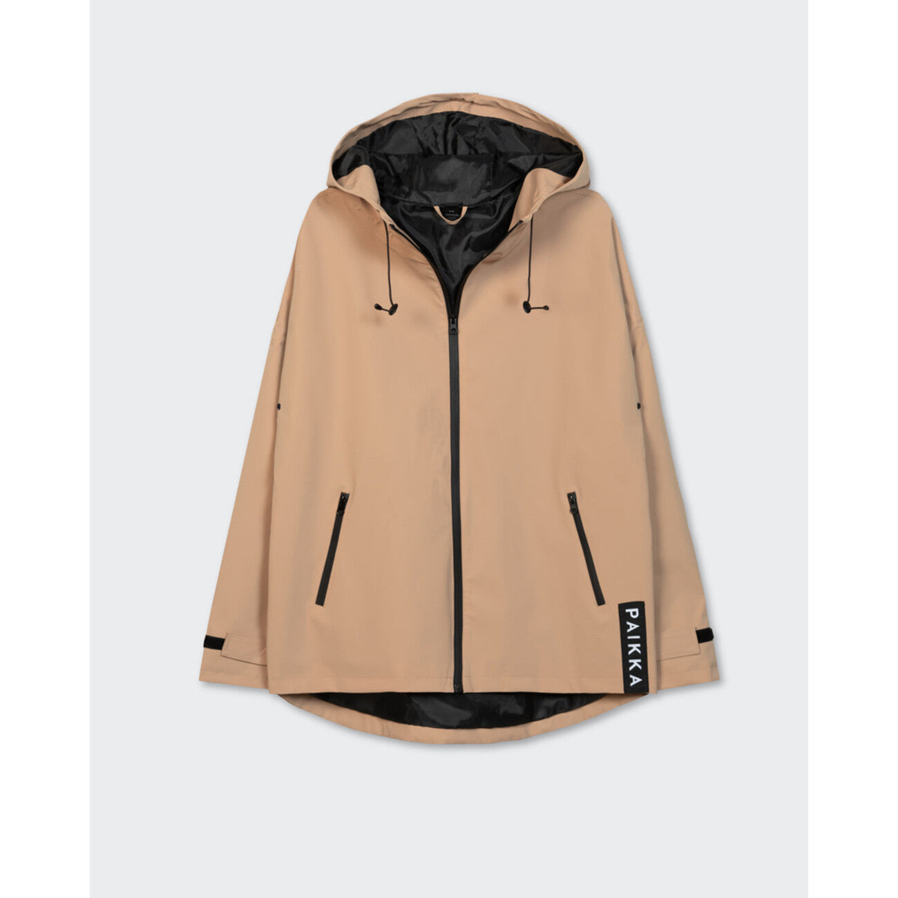PAIKKA Human Visibility Raincoat Lite taupe – Reflektierende Unisex Regenjacke