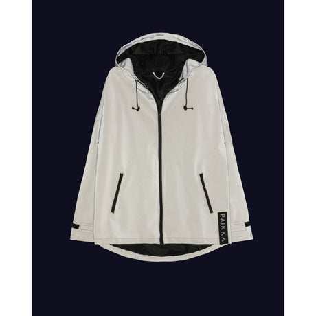 PAIKKA Human Visibility Raincoat Lite taupe – Reflektierende Unisex Regenjacke