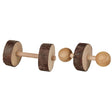 2 Naturholz-Hanteln für Kleintiere – ø 4,5 x 9 cm, Set aus 2 Hanteln