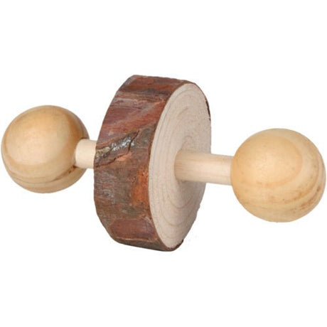 2 Naturholz-Hanteln für Kleintiere – ø 4,5 x 9 cm, Set aus 2 Hanteln