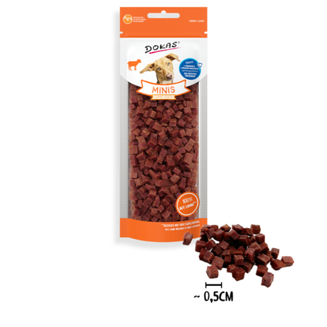 Dokas Minis Lammfleisch Hundesnack - Der leckere Trainings-Booster für deinen Liebling! – 70 g, 0,5 cm