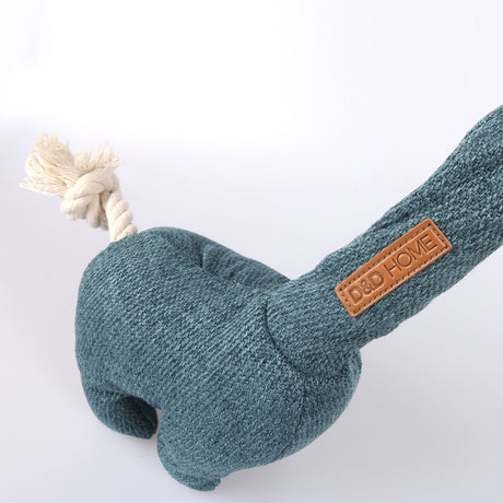 D&D HOME Hundespielzeug Giraffe George aus Cord & Seil – L 10x20x52cm blau