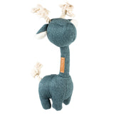 D&D HOME Hundespielzeug Giraffe George aus Cord & Seil – S - 7x15x26cm blau