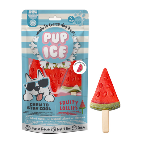 Pup Ice Dog Snack Fruity Lollies – Watermelon. 3 Stück