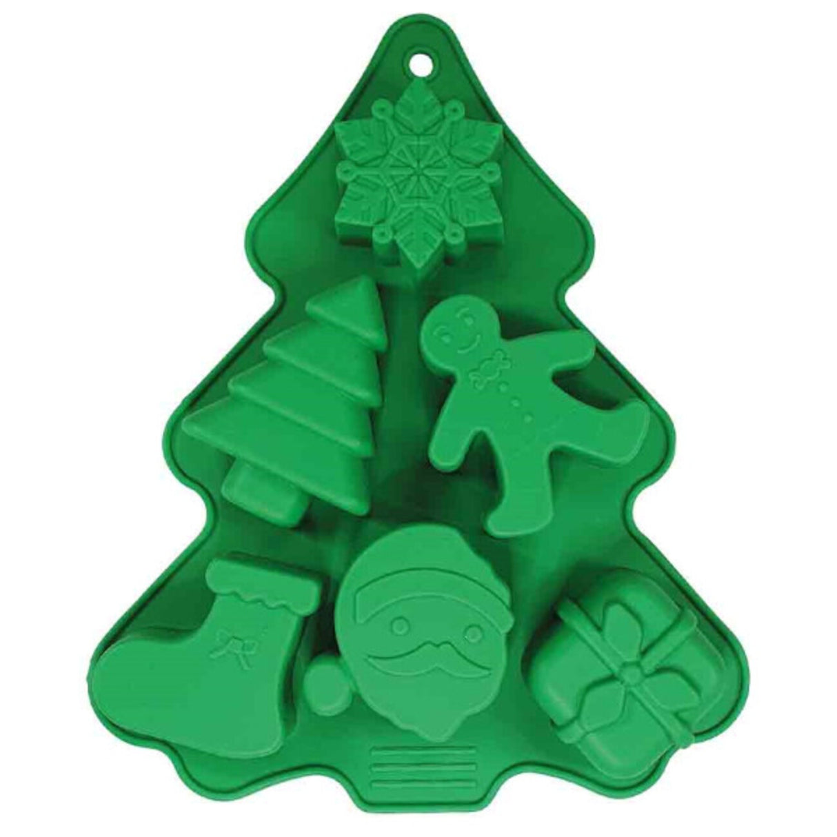 Xmas Silikon Backmatte Weihnachtsbaum – 22 x 18 cm, 6 Figuren