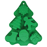 Xmas Silikon Backmatte Weihnachtsbaum – 22 x 18 cm, 6 Figuren
