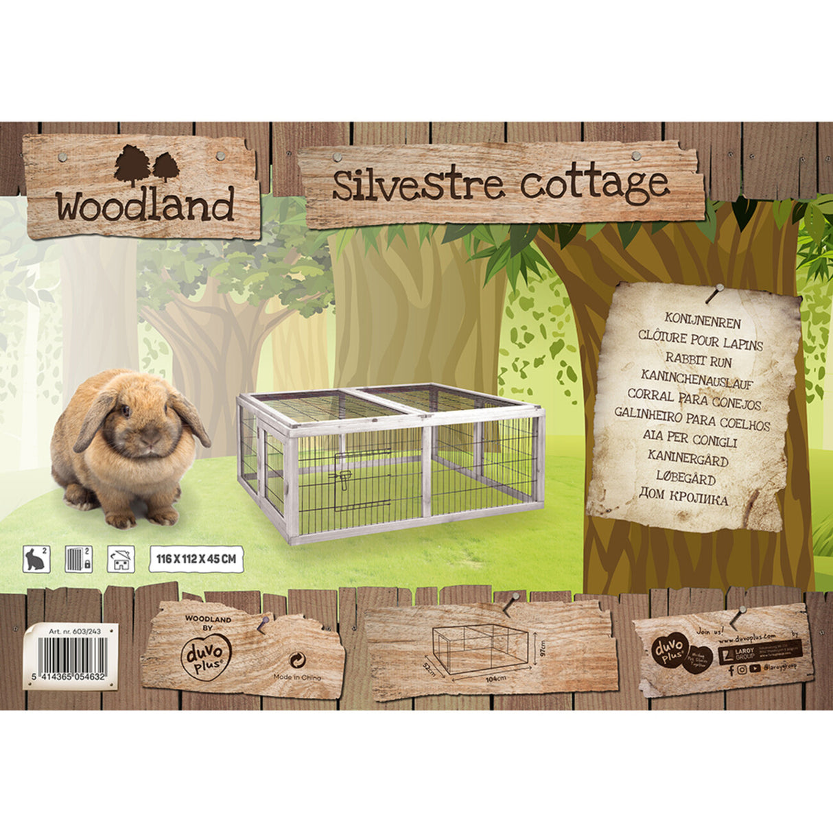 WOODLAND Kanninchenauslauf Silvestre Cottage weiss