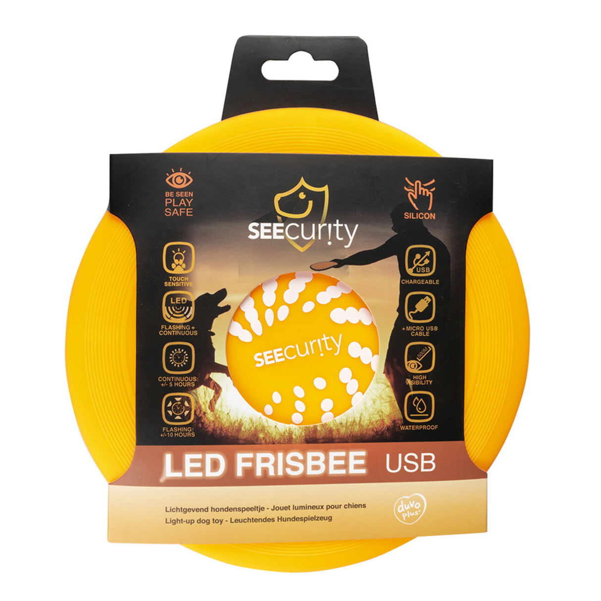 LED Frisbee von Duvo+ - Leuchtender Spielspaß für Hunde – 20 x 20 x 1 cm