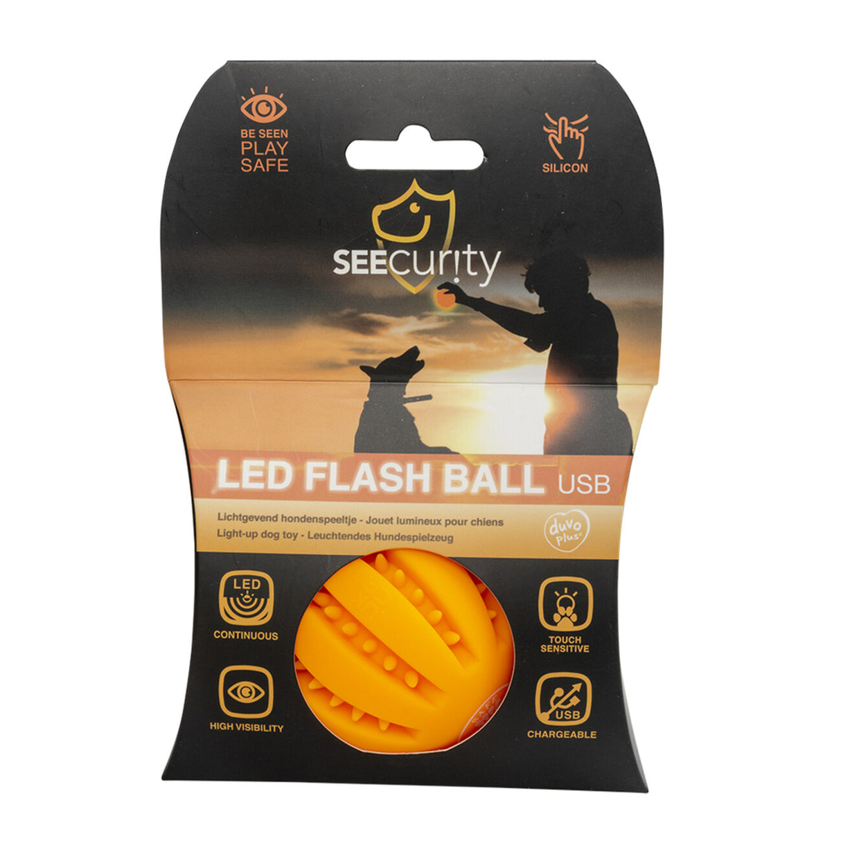 LED Flash Ball: Leuchtendes Hundespielzeug für Spaß im Dunkeln – 6 cm orange