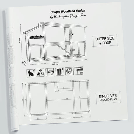 Woodland Design Kaninchenstall Bunny Barn – Dein Traumhaus für Langohren – 147 x 80 x 93 cm