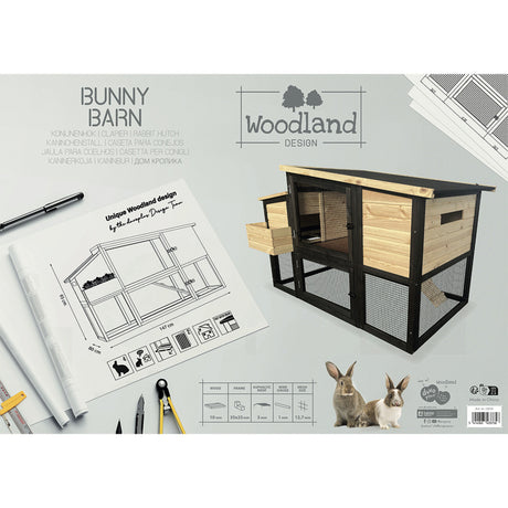 Woodland Design Kaninchenstall Bunny Barn – Dein Traumhaus für Langohren – 147 x 80 x 93 cm