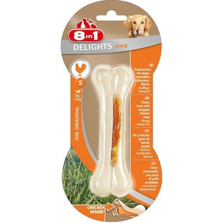 8in1 Delights Kauknochen extra Strong – S, für kleine und mittelgroße Hunde bis 20 kg, 1 Stück