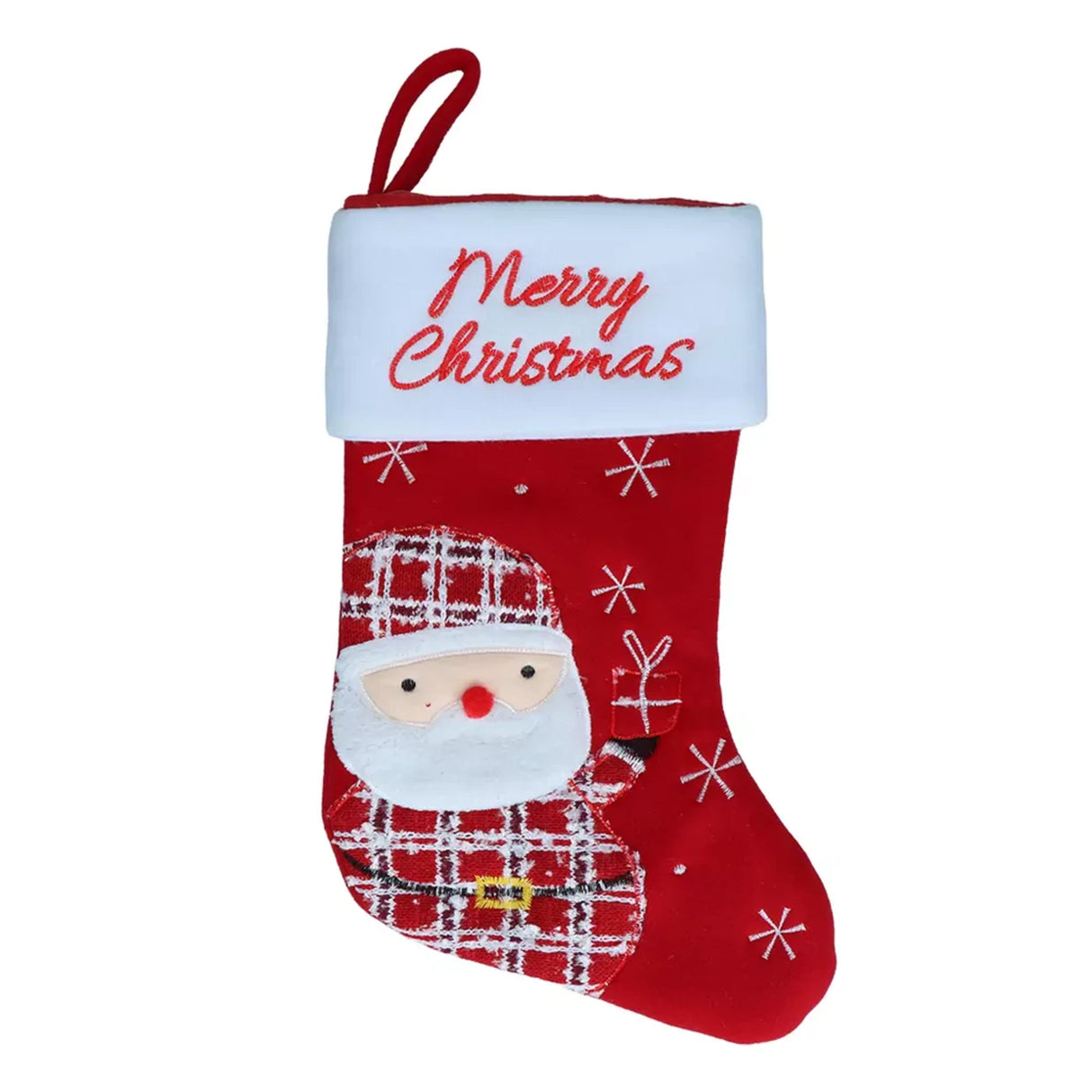 Xmas Weihnachtsstrumpf Christmas Stocking XXL – Wooly Santa 20 x 38 cm