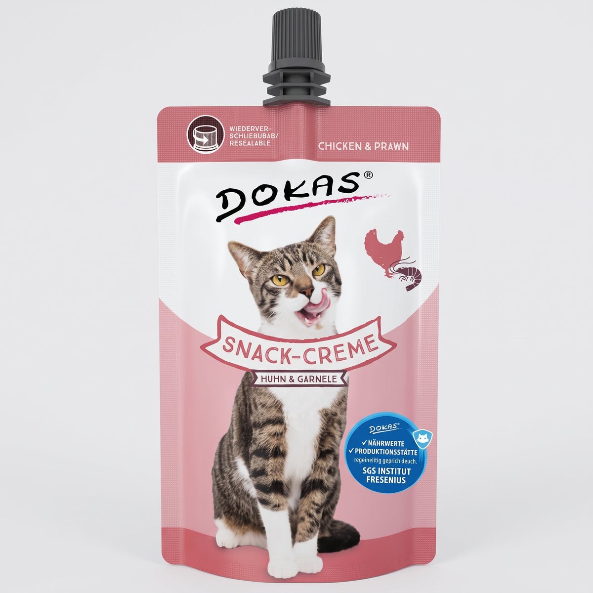 Dokas Katzensnack-Creme Huhn & Garnele – 90 g