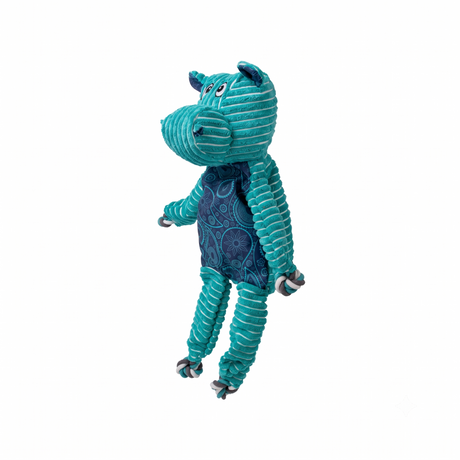 KONG Floppy Knots Hippo Jumbo XL – Plüsch-Hundespielzeug mit Knotenseil & Quietscher