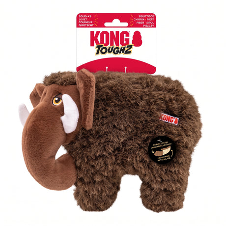 KONG Toughz – Plüsch-Hundespielzeug mit Quietscher | Braun & Rot