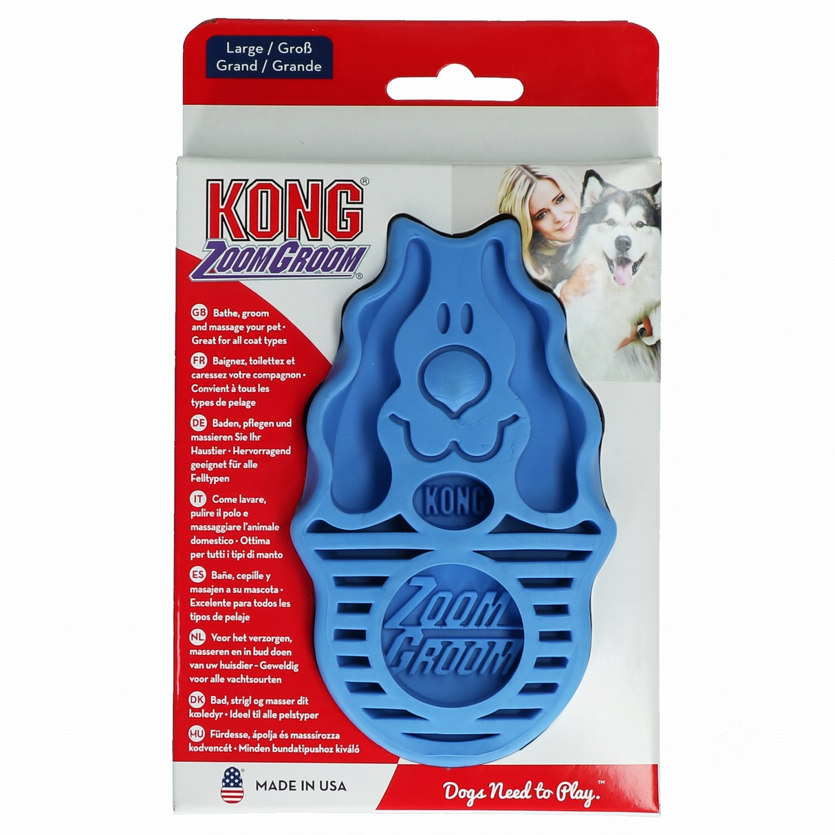 KONG ZoomGroom Hundebürste – Massage- & Badebürste für Hunde