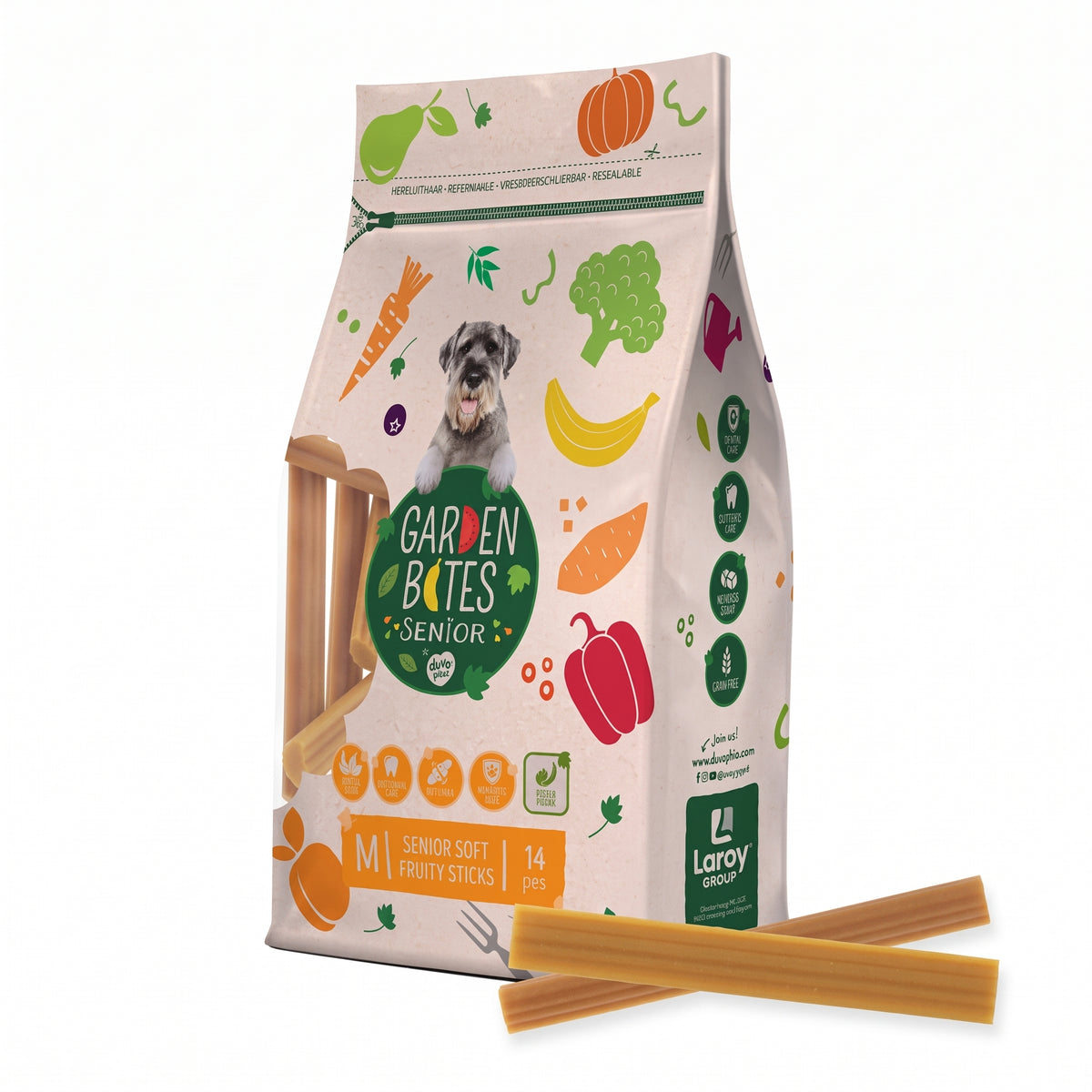 Duvo+ Garden Bites Senior Soft Fruity Sticks – vegane Hundesnacks