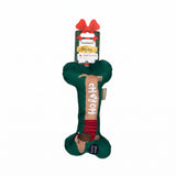 Beeztees Xmas Plüschknochen mit Quietscher, grün, 25 cm