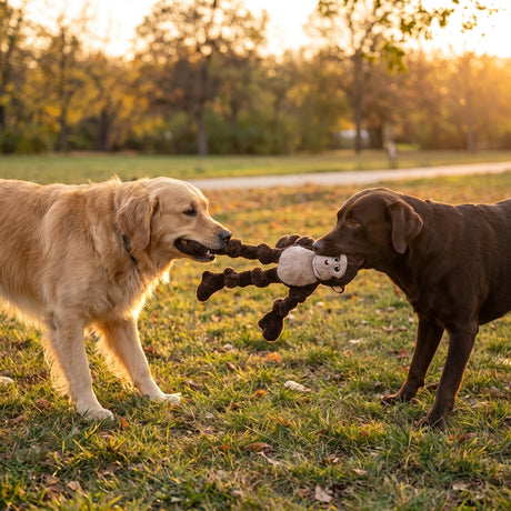 KONG Knots Monkey – Plüsch-Affe mit Knotenseil für Hunde