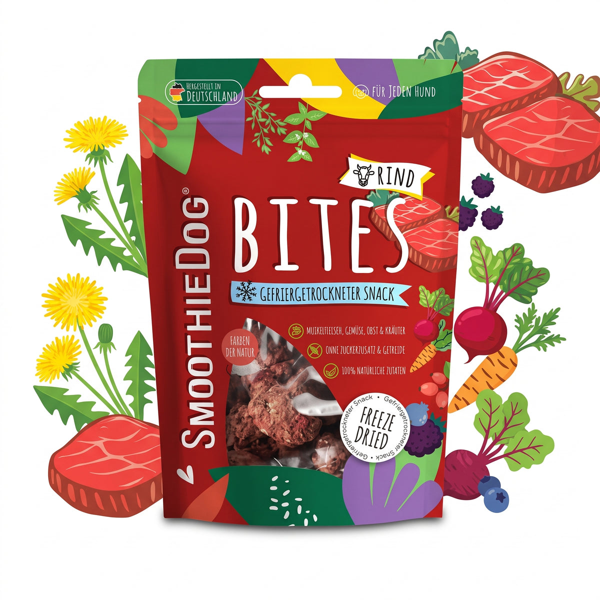 SmoothieDog Bites Rind, gefriergetrocknete Hundesnacks 40 g