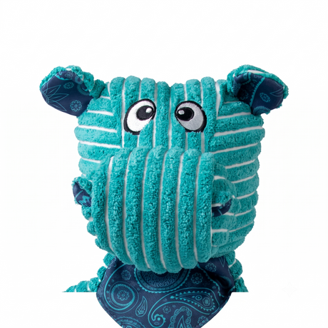 KONG Floppy Knots Hippo Jumbo XL – Plüsch-Hundespielzeug mit Knotenseil & Quietscher