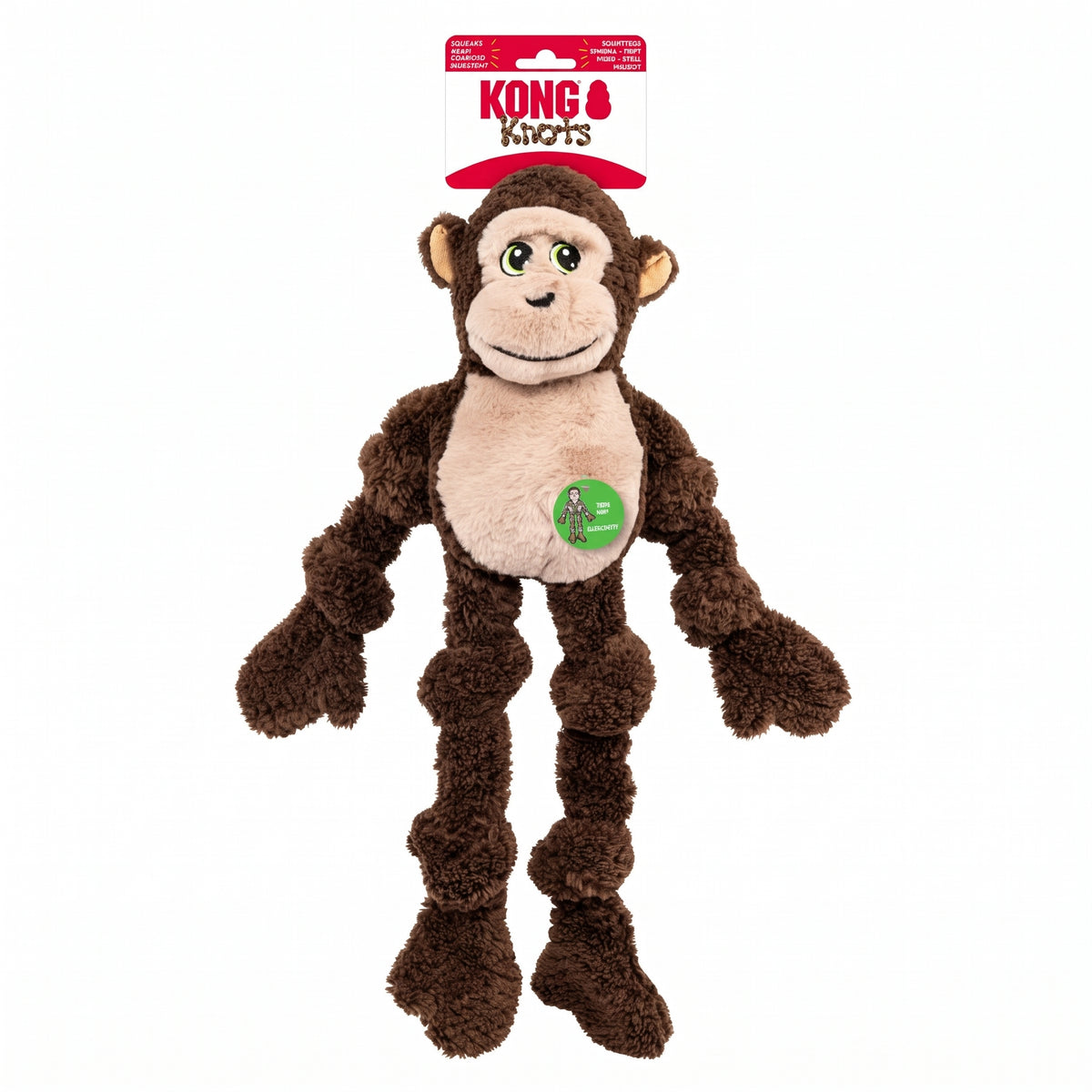 KONG Knots Monkey – Plüsch-Affe mit Knotenseil für Hunde