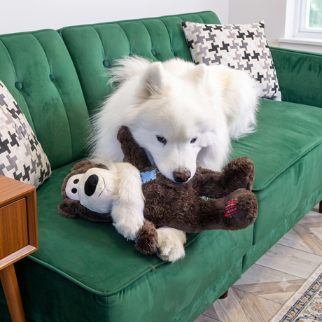 KONG Wild Knots Bear Jumbo XL – Plüsch-Hundespielzeug mit Seilskelett & Quietscher