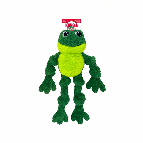 KONG Knots Frog L/XL – Plüsch-Hundespielzeug mit Seilskelett & Quietscher | 45 cm