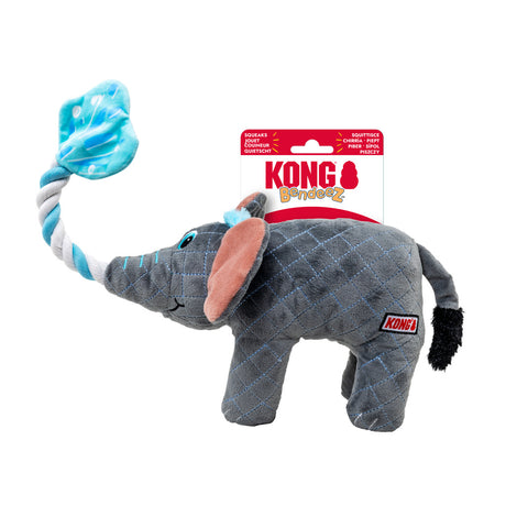KONG Bendeez Elephant Hundespielzeug – Plüsch & Seil mit Quietscher