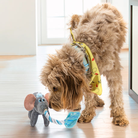 KONG Bendeez Elephant Hundespielzeug – Plüsch & Seil mit Quietscher