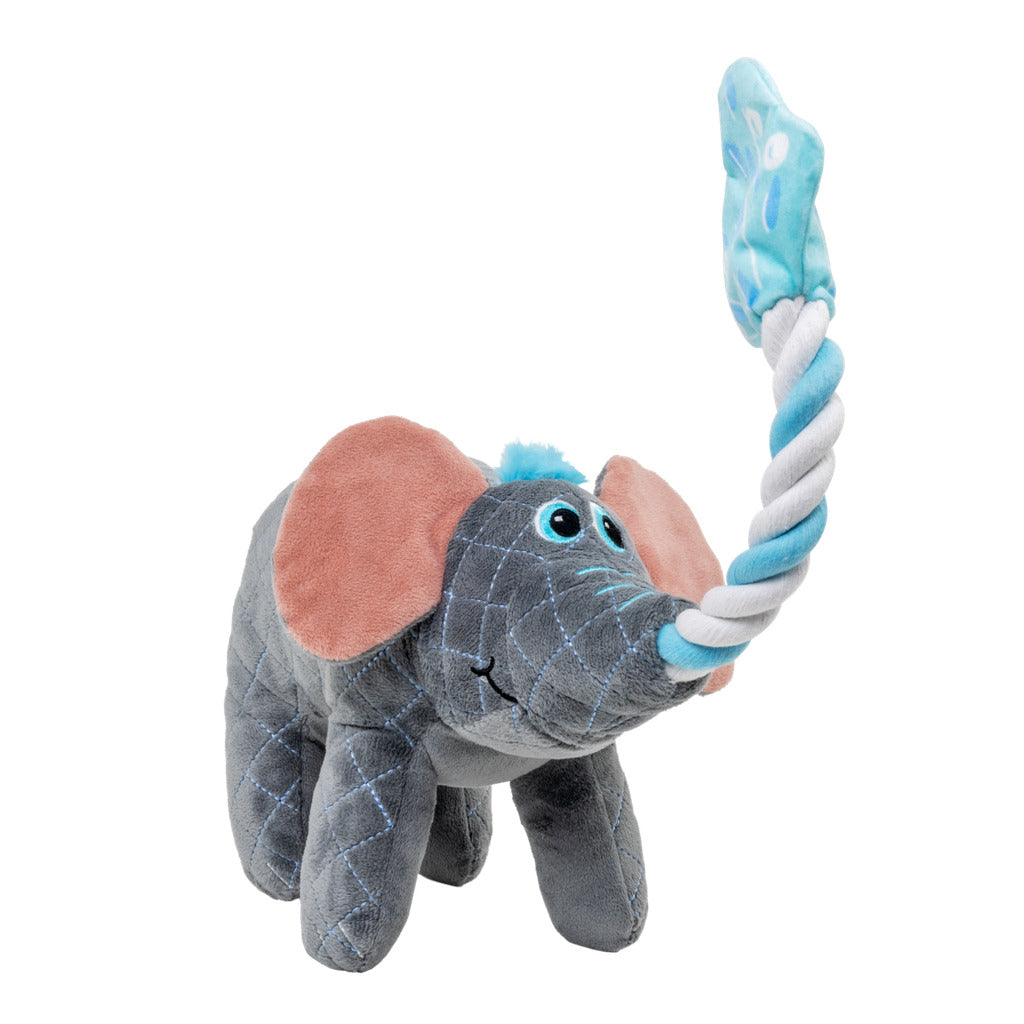 KONG Bendeez Elephant Hundespielzeug – Plüsch & Seil mit Quietscher
