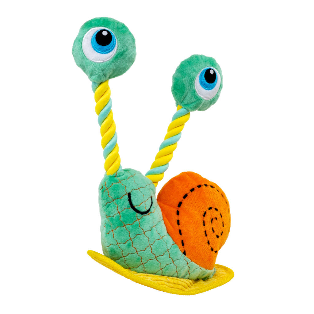 KONG Bendeez Snail – Robustes Plüsch-Seilspielzeug für Hunde