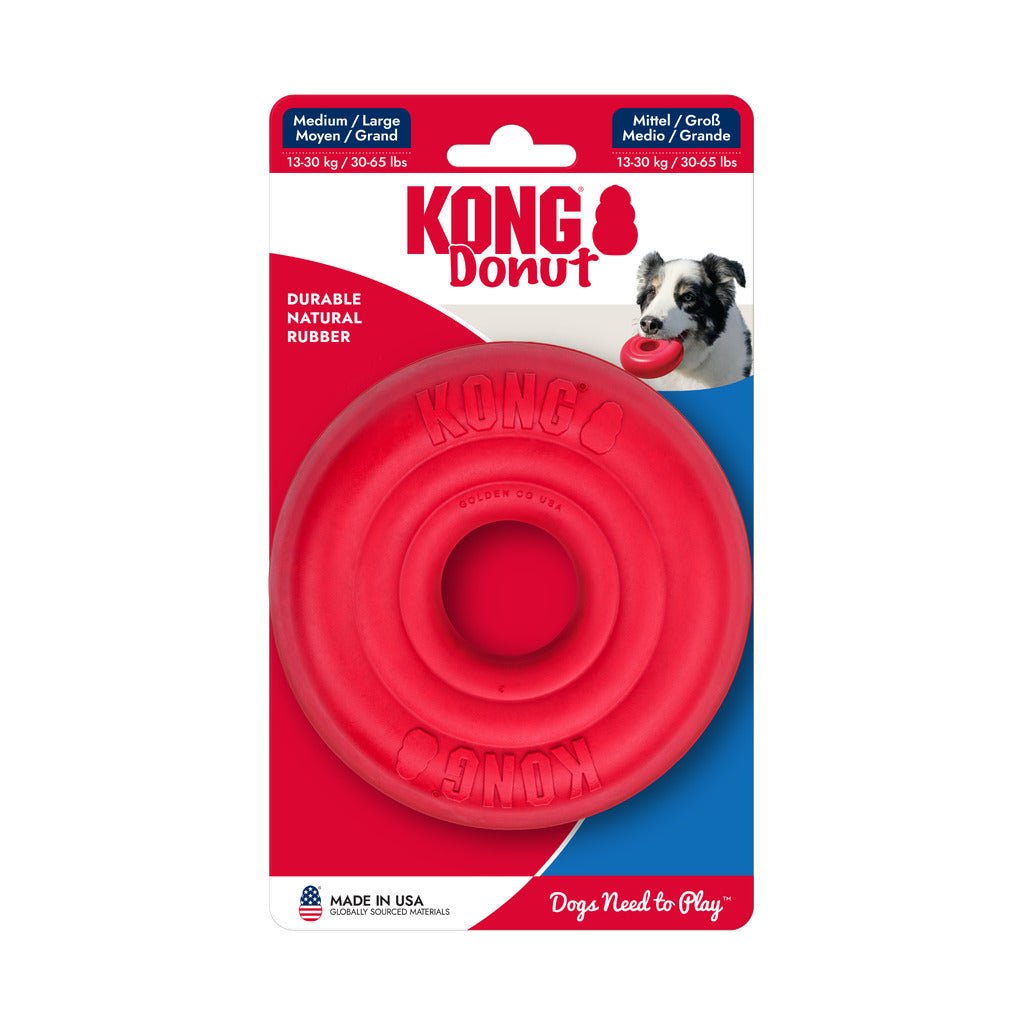 KONG Donut Hundespielzeug – Robustes Kauspielzeug aus Naturkautschuk