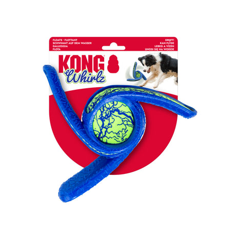 KONG Whirlz Throw Hundespielzeug – Apportierspielzeug mit rotierendem Sprungverhalten