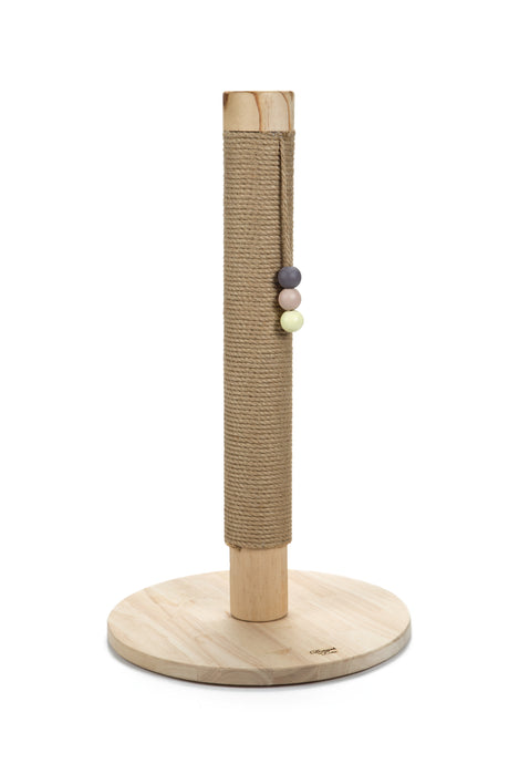 Designed by Lotte Sinora – Kratzbaum aus Holz mit Spielbällen