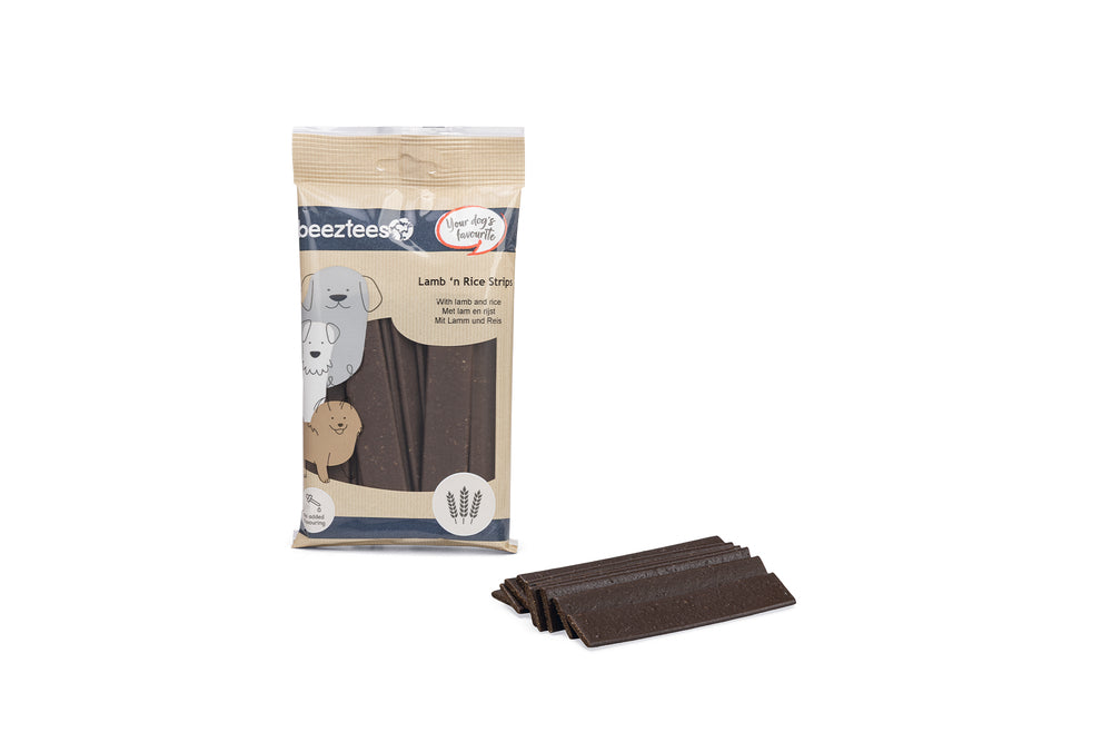 Beeztees Lamm & Reis Streifen – Hundesnack 150 g