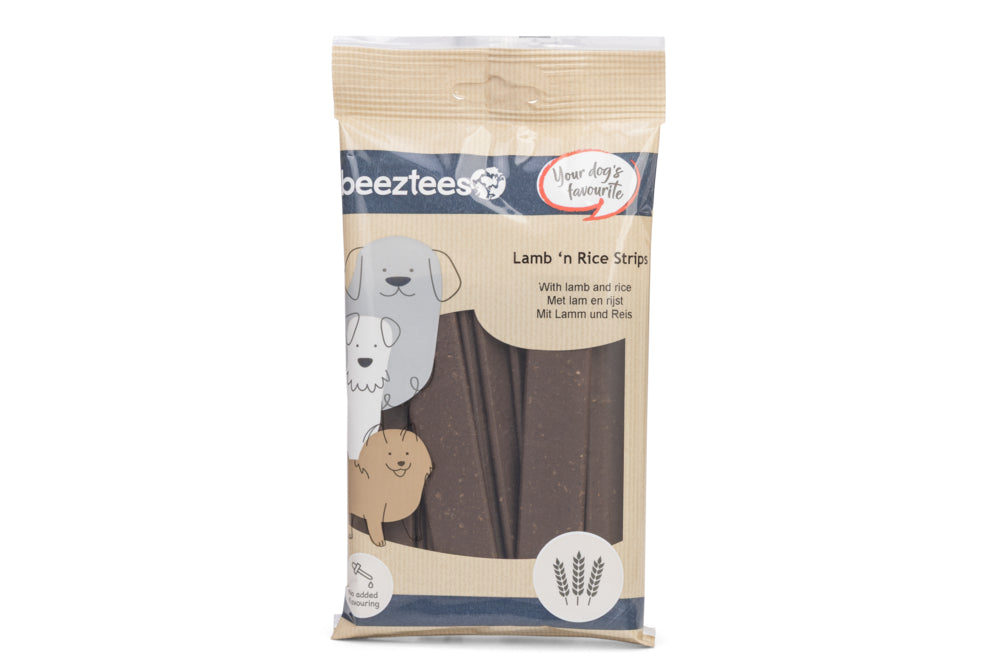Beeztees Lamm & Reis Streifen – Hundesnack 150 g