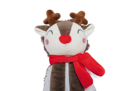 Beeztees Xmas Flatino Rentier – Plüsch-Hundespielzeug mit Quietscher