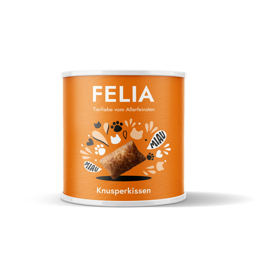 FELIA Snacks Huhn – Knusperkissen mit Hühnerfleisch, Lachsmehl & Cranberries, 80 g