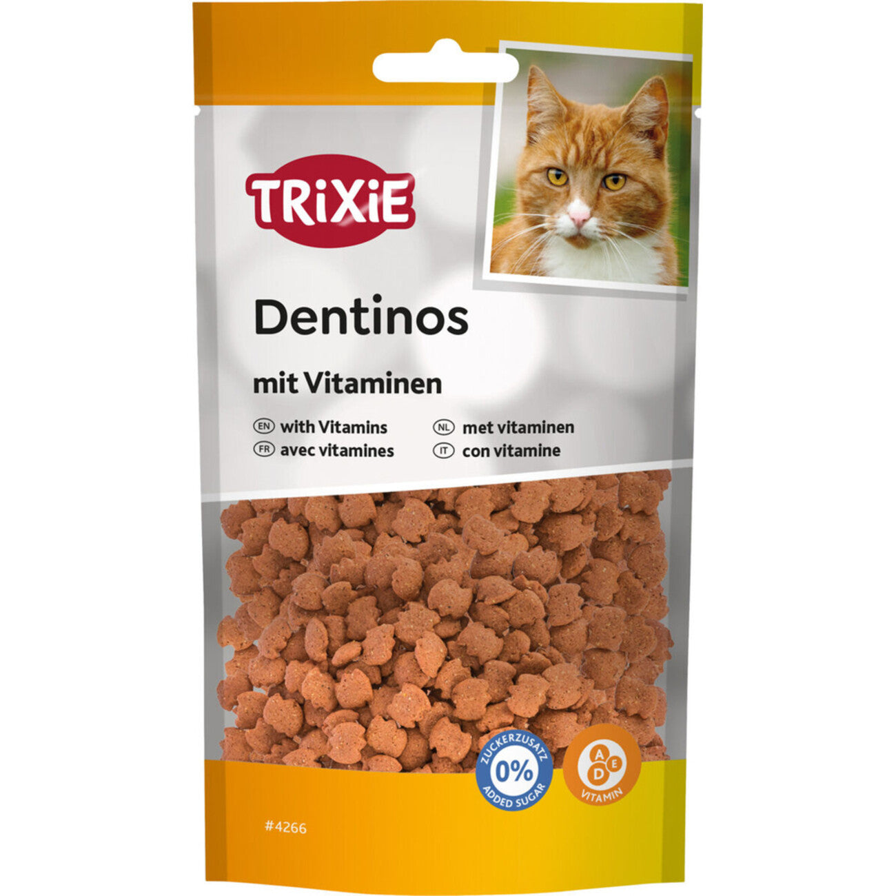 TRIXIE Denta Fun Dentinos Zahnpflege Leckerlies für Katzen – Gesunde Zähne & frischer Atem – 50 g