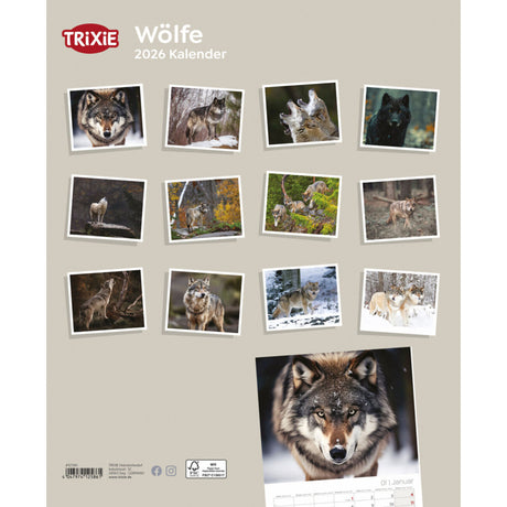 2026 Kalender Wölfe – 12 Monate