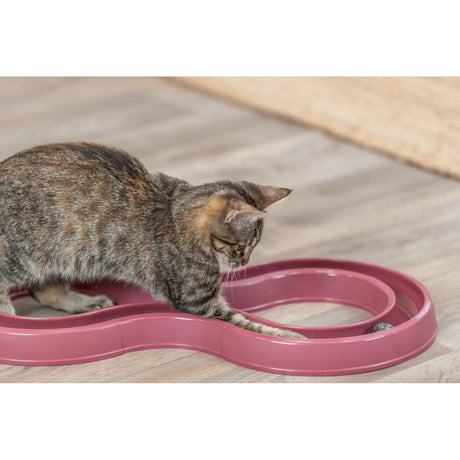 Trixie Katzenspielzeug Spielschiene Flashing Ball Race – 65 × 31 cm