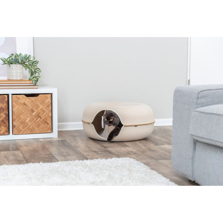 TRIXIE Spieldonut für Katzen - Kuscheliges Spielzeug & Rückzugsort – ø 60 cm blau
