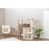 Kratzbaum Bertholo – 78 x 45 x 165 cm, creme/dunkelbraun