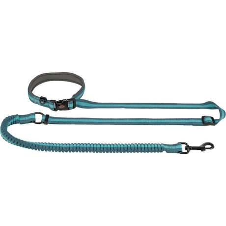 Trixie  Hunde Joggingleine mit Ruckdämpfer – 1,33-1,80 m/20 mm, petrol/aqua