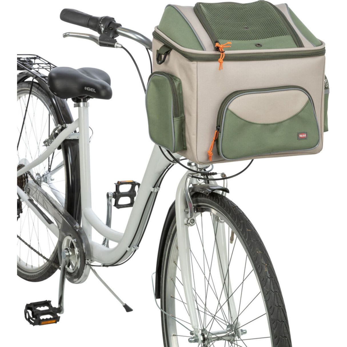TRIXIE Front-Fahrradkorb – Sicherer & Komfortabler Transport für Hunde & Katzen – 48 × 40 × 34 cm, bis 6 kg