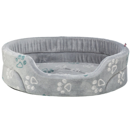 Hundebett Jimmy Softplüsch, oval, hellgrau